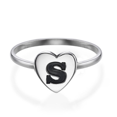 Heart Initial Ring