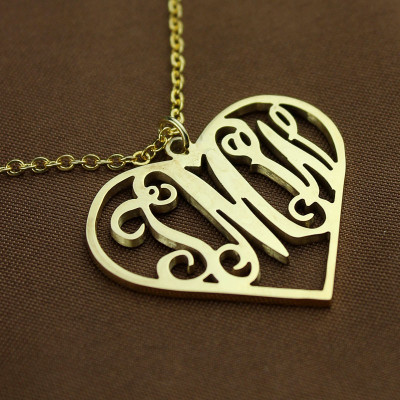 Heart Necklace - Initial Monogram