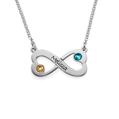 Heart Necklace - Infinity with Engraving