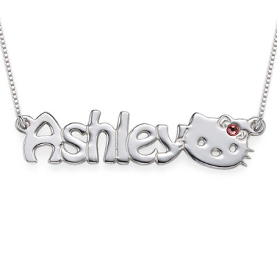 Personalised Necklaces - Kitten Nameplate Necklace for Girls