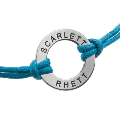 Leather Style Cord Engraved Personalised Bracelet