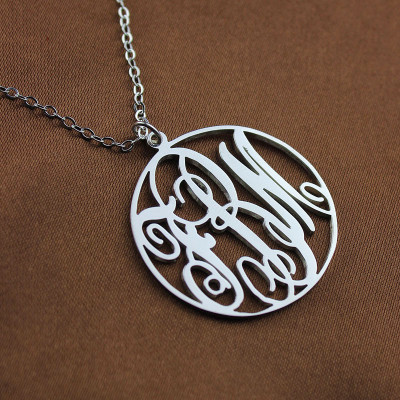Personalised Necklaces - Necklace Fancy Circle Monogram Necklace