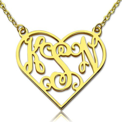 Personalised Necklaces - Cut Out Heart Monogram Necklace