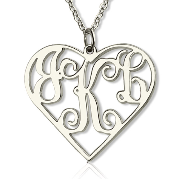 Heart Necklace - Initial Monogram