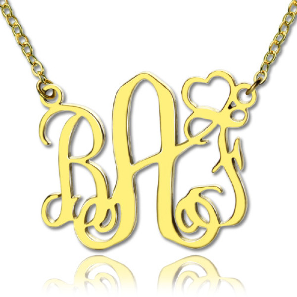 Personalised Necklaces - Initial Monogram Necklace With Heart