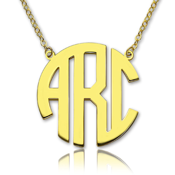 Personalised Necklaces - Initial Block Monogram Pendant Necklace