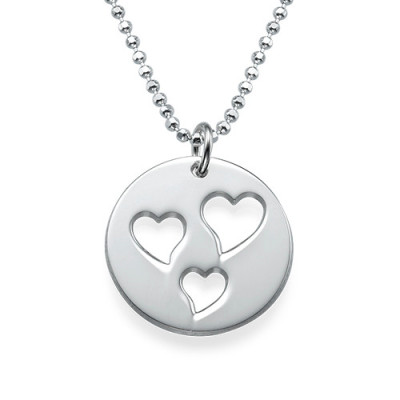 Heart Necklace - Mother and Daughter Cut Out Set