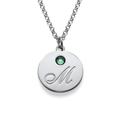 Personalised Necklaces - Multiple Initial Pendant Necklace with Birthstones