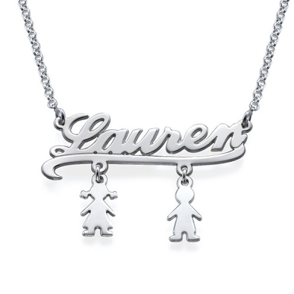 Name Necklace - Mummy with Kids Charms