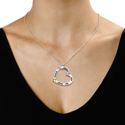 Heart Necklace - Mums Birthstone