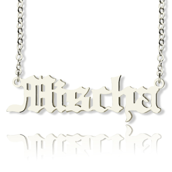 Name Necklace - Mischa Barton Style Old English Font