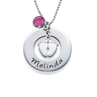 Personalised Necklaces - New Mum Necklace with Baby Feet