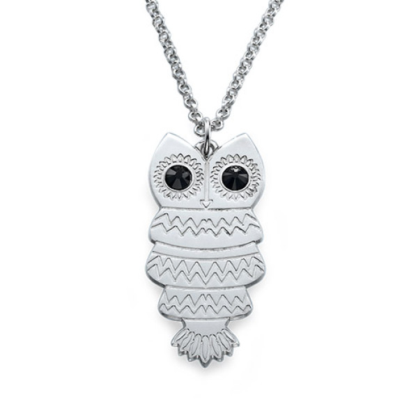 Personalised Necklaces - Owl Necklace with Back Engraving