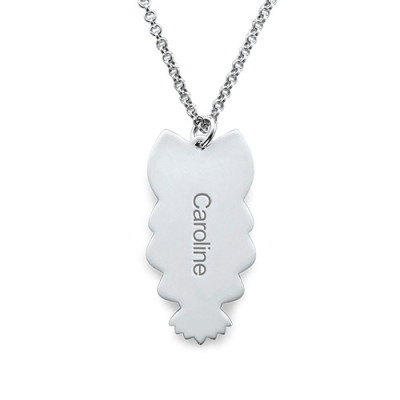 Personalised Necklaces - Owl Necklace with Back Engraving