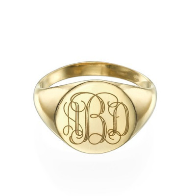 Signet Ring with Engraved Monogram
