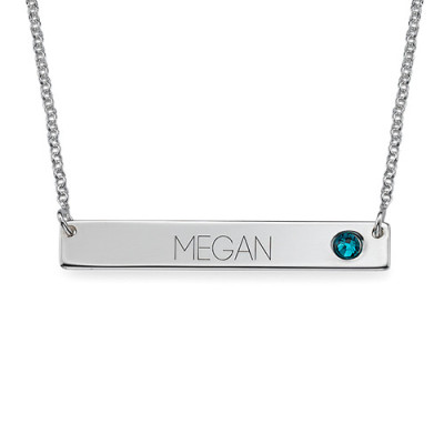 Personalised Necklaces - Bar Necklace with Birthstone