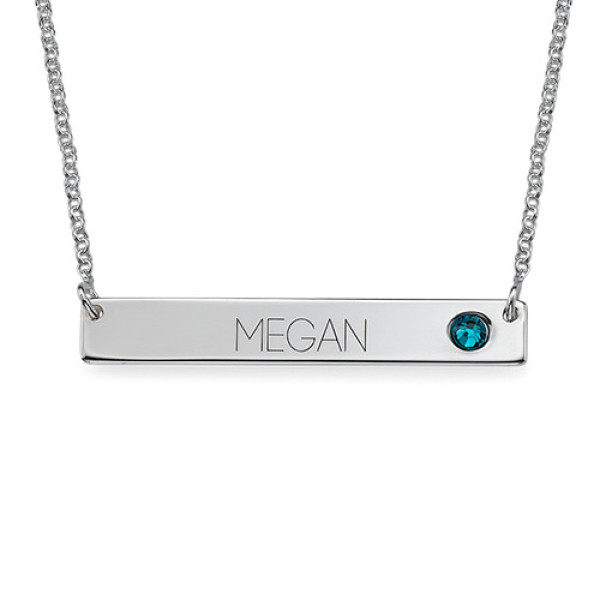 Personalised Necklaces - Bar Necklace with Birthstone