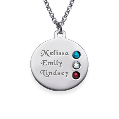 Personalised Necklaces - Birthstone Necklace for Mum Inscriptions