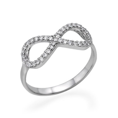 Cubic Zirconia Encrusted Infinity Ring