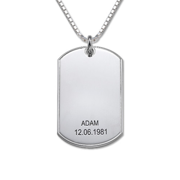Personalised Necklaces - Script Font Dog Tag Necklace