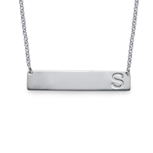 Personalised Necklaces - Horizontal Initial Bar Necklace