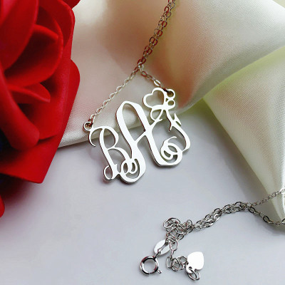 Personalised Necklaces - Initial Monogram Necklace With Heart Srerling