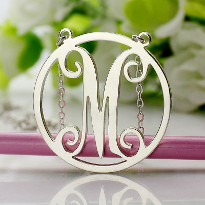 Personalised Necklaces - Small Single Circle Monogram Letter Necklace