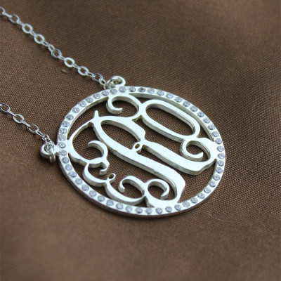 Personalised Necklaces - Birthstone Circle Monogram Necklace