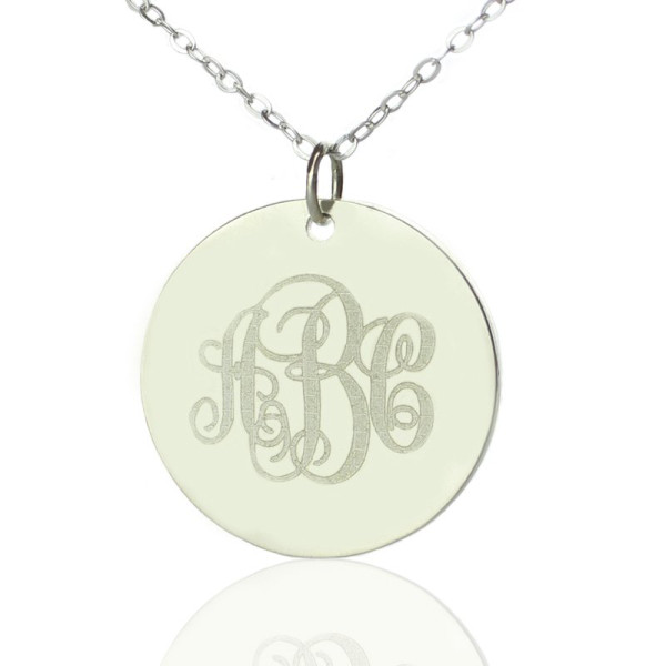 Personalised Necklaces - Engraved Disc Monogram Necklace