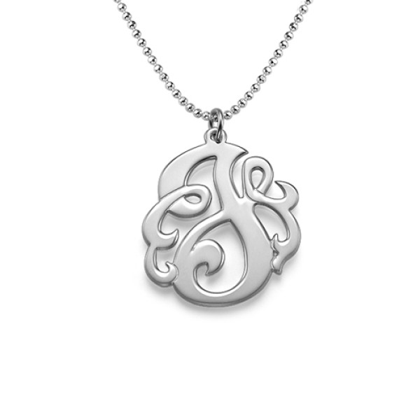 Personalised Necklaces - Swirly Initial Necklace