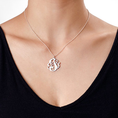 Personalised Necklaces - Swirly Initial Necklace