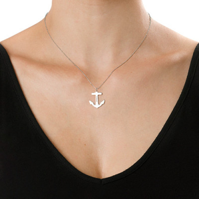 Personalised Necklaces - Engraved Anchor Necklace