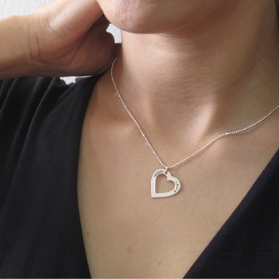 Heart Necklace - Engraved One or More Pendants