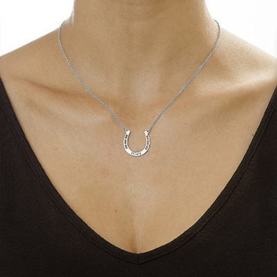Personalised Necklaces - Engraved Horseshoe Necklace