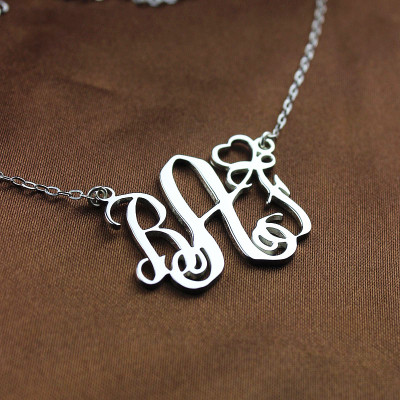 Personalised Necklaces - Initial Monogram Necklace With Heart Srerling