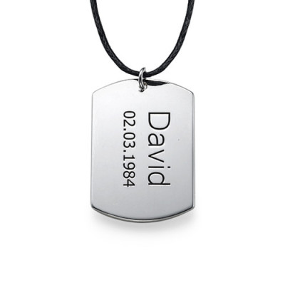 Personalised Necklaces - Mens Dog Tag Necklace