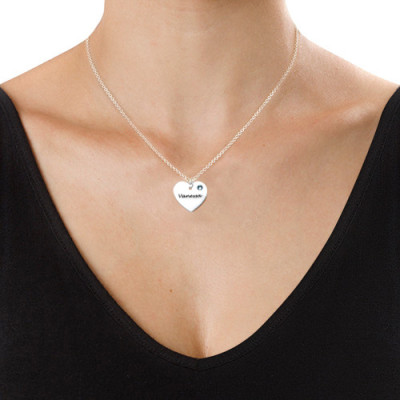 Heart Necklace - Swarovski with Engraving