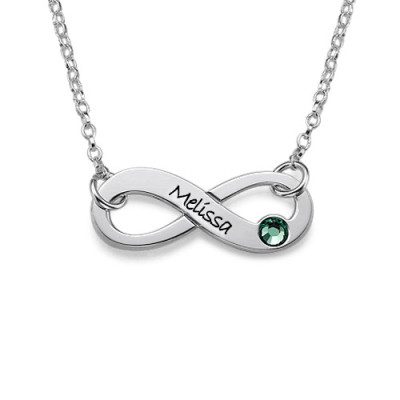 Personalised Necklaces - Engraved Swarovski Infinity Necklace