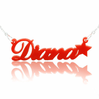 Name Necklace - Acrylic Carrie with A Star