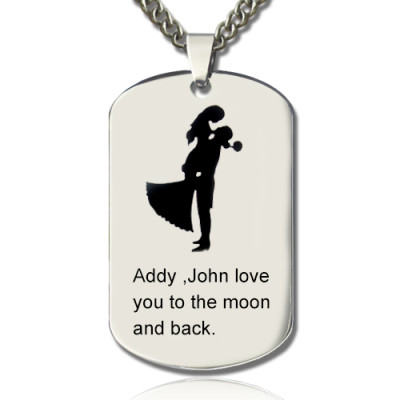 Name Necklace - Couple Love Dog Tag