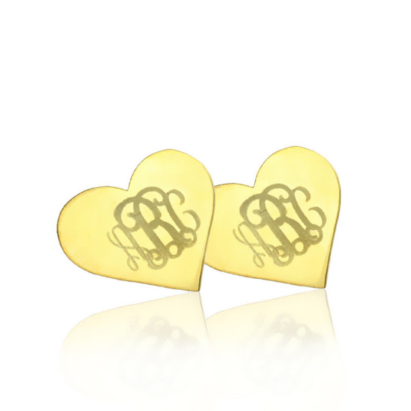 Heart Monogram Earrings Studs Cusotm