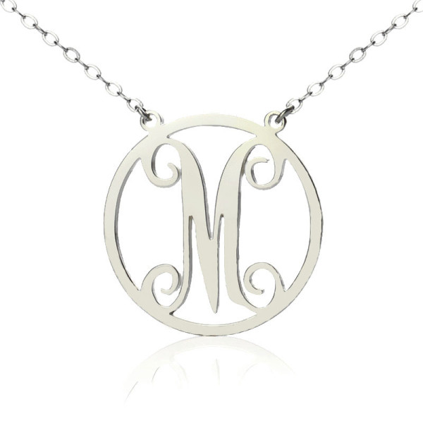 Personalised Necklaces - Single Initial Circle Monogram Necklace