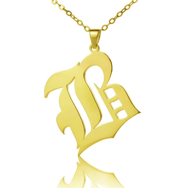 Name Necklace - Old English Style Single Initial