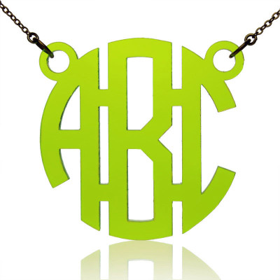Personalised Necklaces - Acrylic 3 Initials Monogram Pendant Necklace
