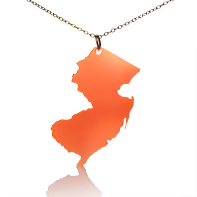 Map Necklace - Acrylic New Jersey States Necklace American Map Necklace