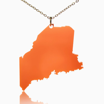 Map Necklace - Acrylic Maine State Necklace America Map Necklace