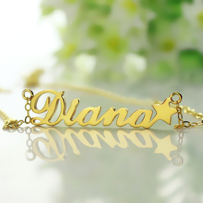 Name Necklace - Carrie Style With Star