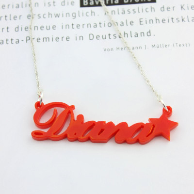 Name Necklace - Acrylic Carrie with A Star