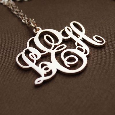 Personalised Necklaces - Vine Font Initial Monogram Necklace
