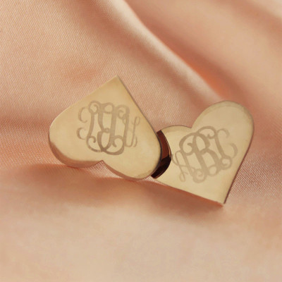 Heart Monogram Earrings Studs Cusotm